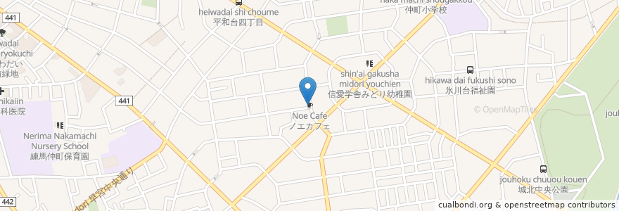 Mapa de ubicacion de ノエカフェ en ژاپن, 東京都, 練馬区.