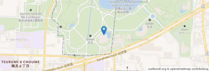 Mapa de ubicacion de 緑と水のレストラン en Japón, Prefectura De Osaka, 守口市, Osaka, 鶴見区.