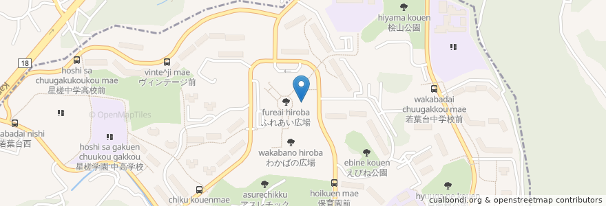 Mapa de ubicacion de 若葉台地区センター en Japón, Prefectura De Kanagawa, Yokohama.