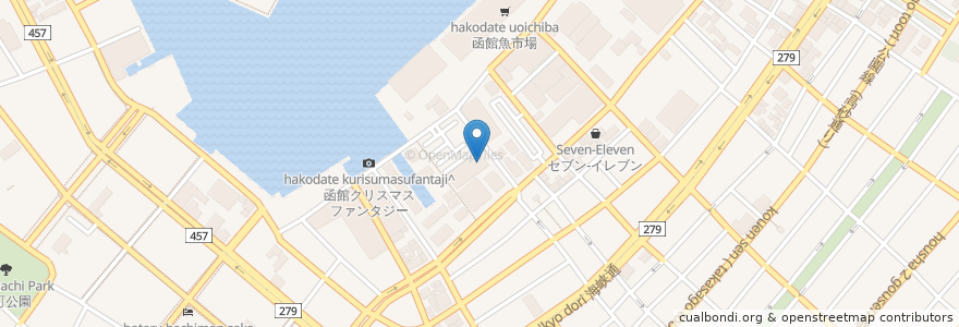 Mapa de ubicacion de 海鮮食堂 いかいか亭 en 日本, 北海道, 渡島総合振興局, 函館市.