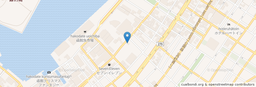 Mapa de ubicacion de ニコニコレンタカー函館ベイエリア店 en 日本, 北海道, 渡島総合振興局, 函館市.