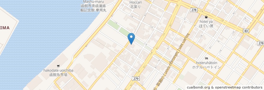 Mapa de ubicacion de パーフェクトリバティー教団函館教会 en Япония, Хоккайдо, Округ Осима, Хакодатэ.