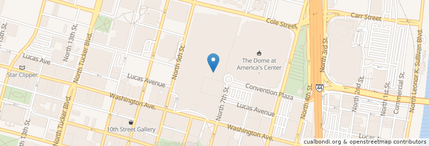 Mapa de ubicacion de Ferrara Theatre en Amerika Birleşik Devletleri, Missouri, City Of Saint Louis, St. Louis.
