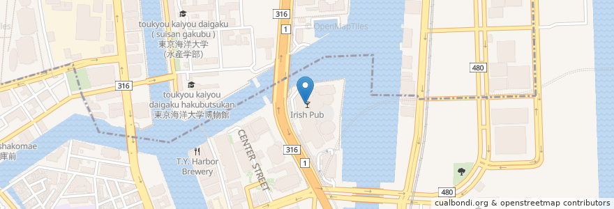 Mapa de ubicacion de Irish Pub en Japonya, 東京都, 品川区.