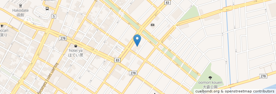 Mapa de ubicacion de 成田山函館別院 en Japan, Präfektur Hokkaido, 渡島総合振興局, 函館市.