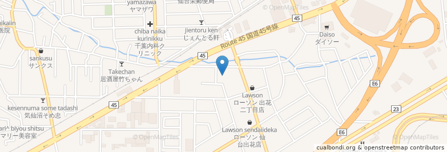 Mapa de ubicacion de 仙台餃子酒場 en Japón, Prefectura De Miyagi, 仙台市, 宮城野区.