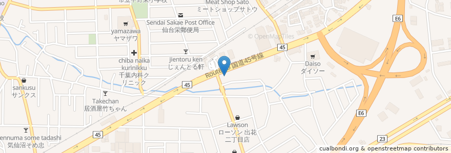 Mapa de ubicacion de 漁十八番 en اليابان, 宮城県, 仙台市, 宮城野区.