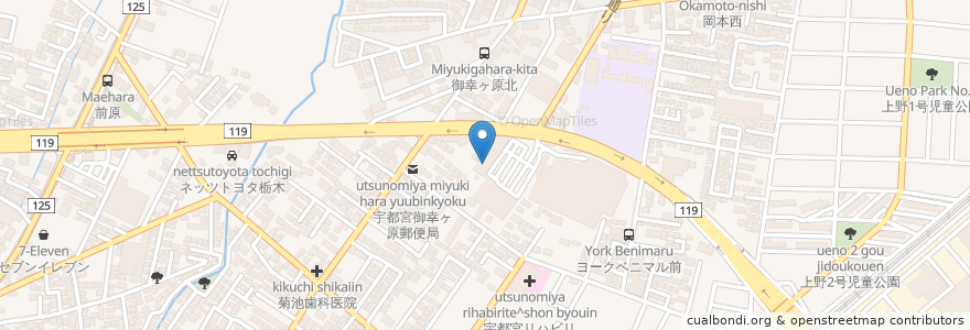 Mapa de ubicacion de 自遊空間 en 일본, 도치기현, 宇都宮市.