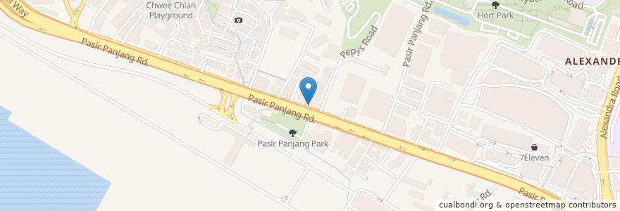 Mapa de ubicacion de Ashmi Restaurant en 싱가포르, Southwest.