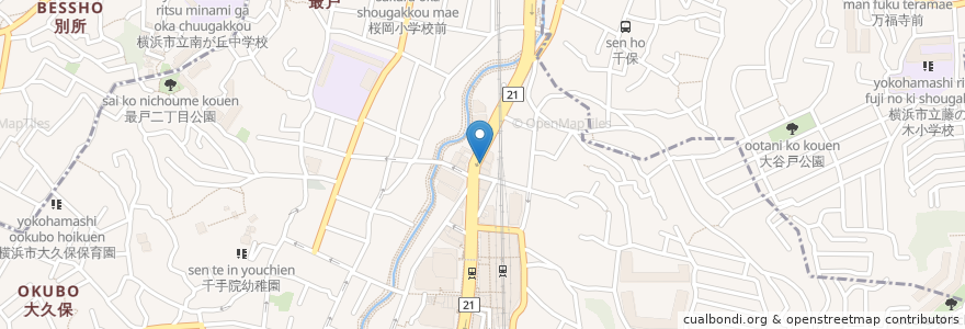 Mapa de ubicacion de はれ晴れ en 日本, 神奈川縣, 横滨市.