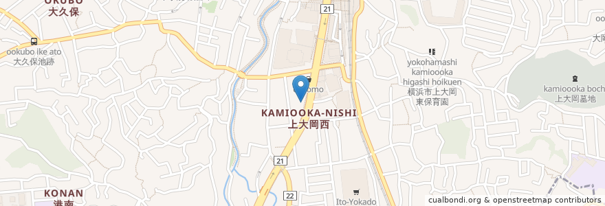 Mapa de ubicacion de クリスタル en Japan, Präfektur Kanagawa, Yokohama, 港南区.