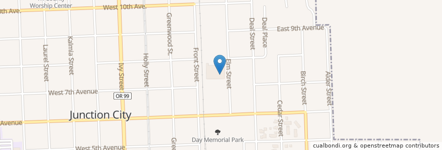 Mapa de ubicacion de Bi-Mart en ایالات متحده آمریکا, اورگن, Lane County, Junction City.