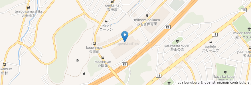Mapa de ubicacion de ミスタードーナツ en ژاپن, 神奈川県, 横浜市, 緑区.