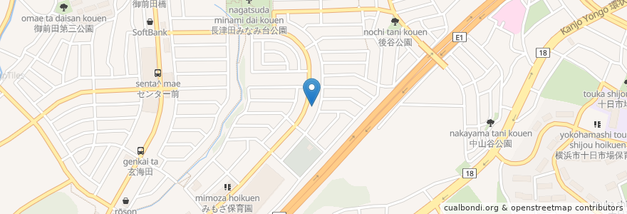 Mapa de ubicacion de ぽっけキッズクリニック en 日本, 神奈川県, 横浜市, 緑区.