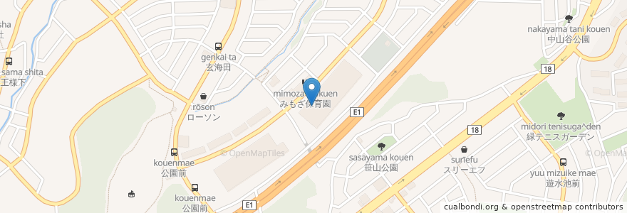 Mapa de ubicacion de ファーストキッチン en 日本, 神奈川縣, 横滨市, 緑区.