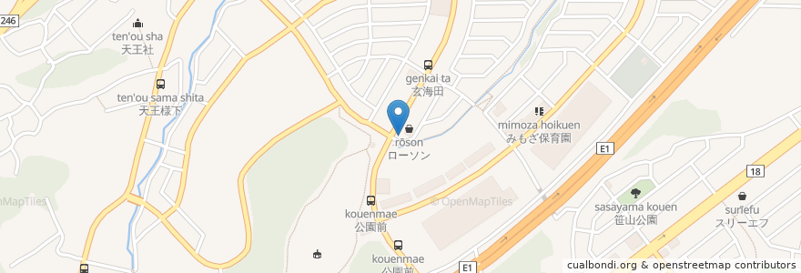Mapa de ubicacion de みなみ台整形外科 en Japón, Prefectura De Kanagawa, Yokohama, 緑区.