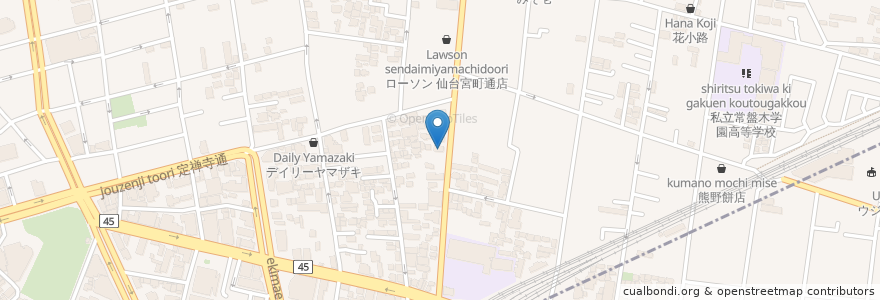Mapa de ubicacion de 宮町通りクリニック en Jepun, 宮城県, 仙台市, 青葉区.