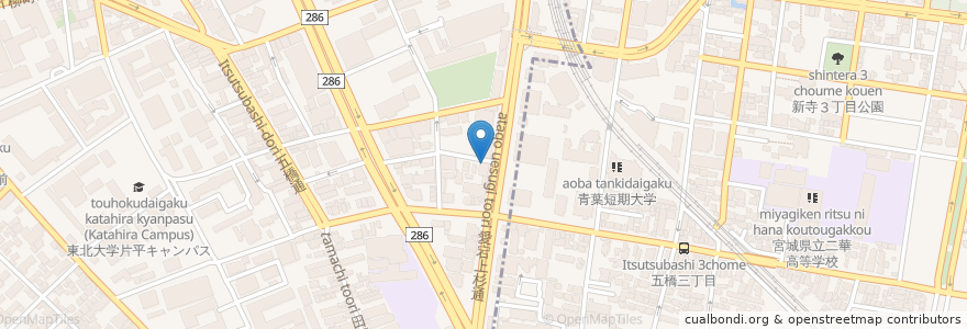 Mapa de ubicacion de イノマタデンタルクリニック en 日本, 宫城县, 仙台市, 青葉区.