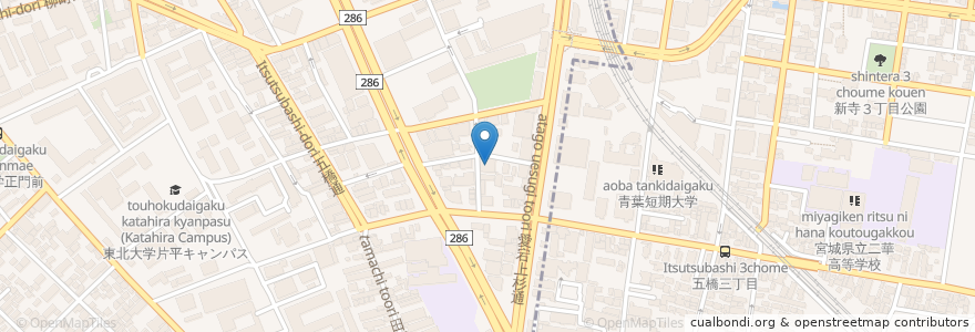 Mapa de ubicacion de 五橋メディカルセンター en Япония, Мияги, 仙台市, 青葉区.