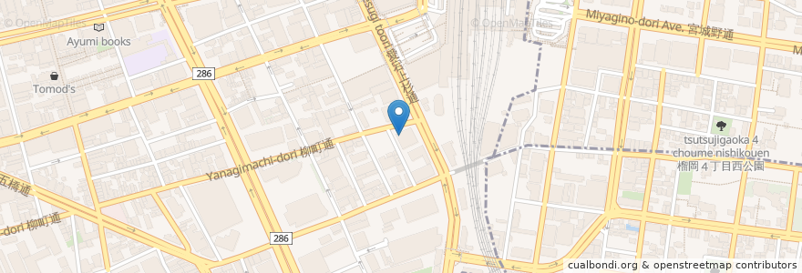 Mapa de ubicacion de 青森銀行 仙台支店 en Japonya, 宮城県, 仙台市, 青葉区.