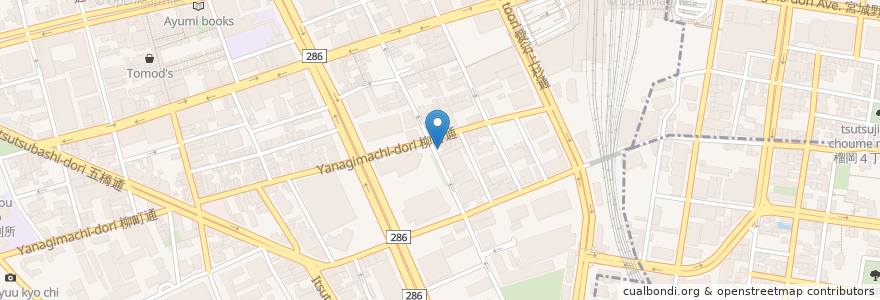 Mapa de ubicacion de おんのじ 仙台本店 en Japan, Präfektur Miyagi, 仙台市, 青葉区.