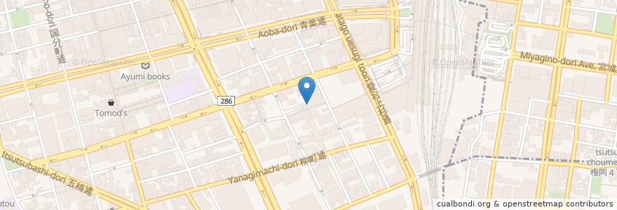 Mapa de ubicacion de 粋ないなかもん餃子 en Japão, 宮城県, 仙台市, 青葉区.