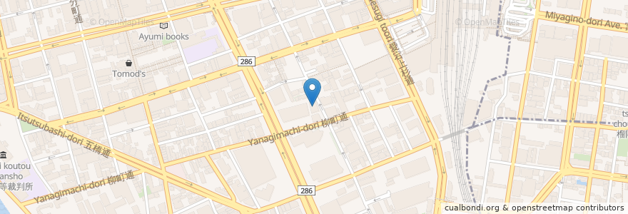 Mapa de ubicacion de 仙台医療福祉専門学校 en Япония, Мияги, 仙台市, 青葉区.