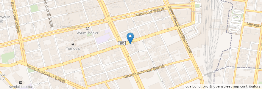 Mapa de ubicacion de 和食堂さぶら en اليابان, 宮城県, 仙台市, 青葉区.