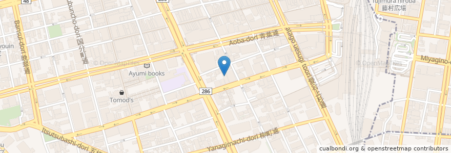 Mapa de ubicacion de 仙台ヘアメイク専門学校 en Japonya, 宮城県, 仙台市, 青葉区.
