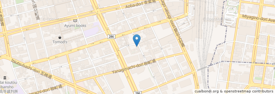 Mapa de ubicacion de ノボル 仙台中央店 en اليابان, 宮城県, 仙台市, 青葉区.