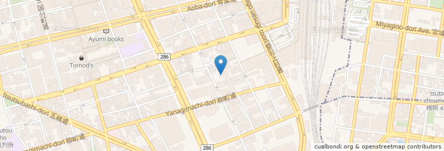 Mapa de ubicacion de 仙台工科専門学校 en Japon, Préfecture De Miyagi, 仙台市, 青葉区.