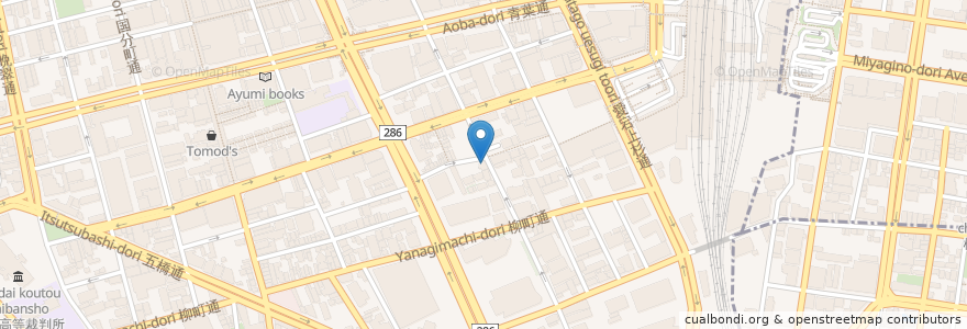 Mapa de ubicacion de 居酒屋おかん en Japonya, 宮城県, 仙台市, 青葉区.