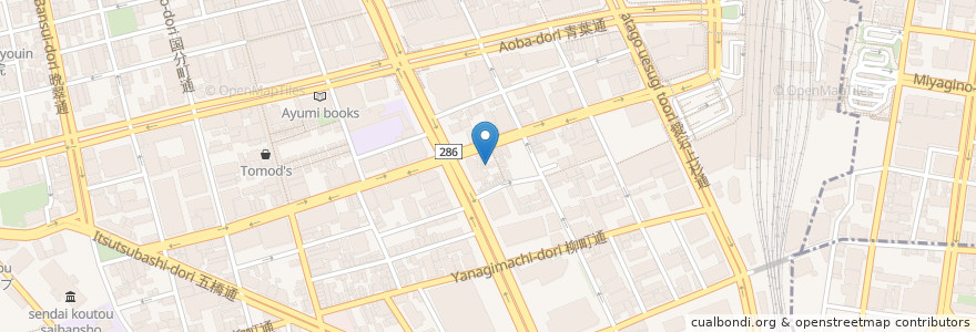 Mapa de ubicacion de 銀座酒場ブーケ en 日本, 宮城県, 仙台市, 青葉区.