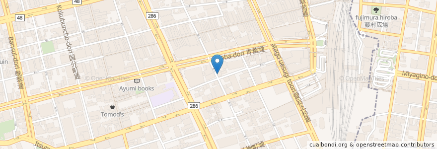 Mapa de ubicacion de リンクス en 日本, 宮城県, 仙台市, 青葉区.