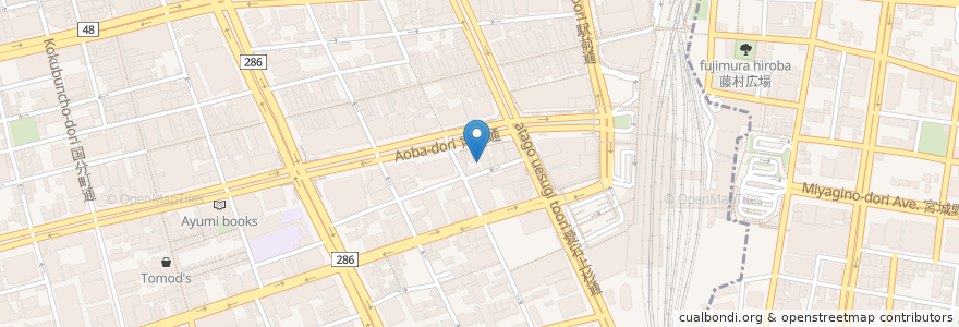 Mapa de ubicacion de うまいものいっぱい いろはにほへと 仙台駅前店 en Japan, 宮城県, 仙台市, 青葉区.