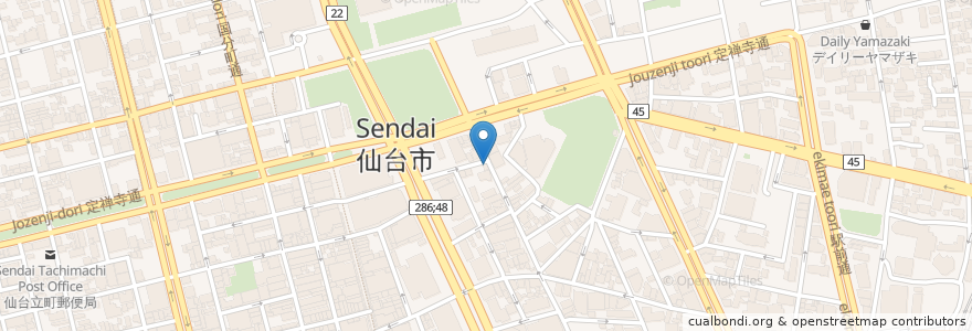 Mapa de ubicacion de 長町ラーメン 本町店 en Japón, Prefectura De Miyagi, 仙台市, 青葉区.