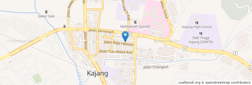 Mapa de ubicacion de Bank Simpanan Nasional en Malesia, Selangor, Majlis Perbandaran Kajang.