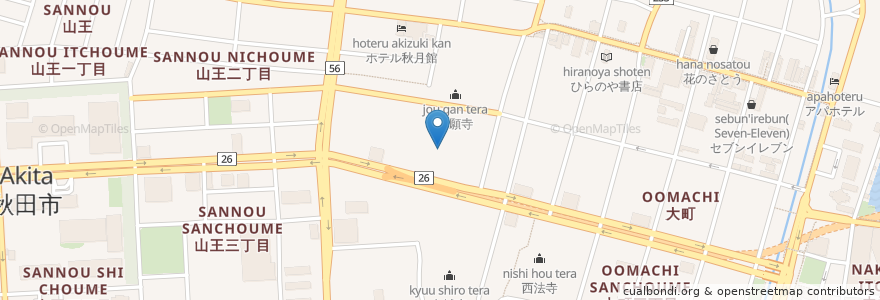 Mapa de ubicacion de 當福寺 en Giappone, Prefettura Di Akita, 秋田市.