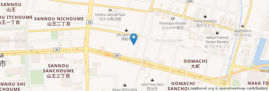 Mapa de ubicacion de 養源寺 en اليابان, أكيتا, 秋田市.