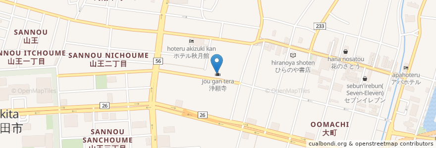 Mapa de ubicacion de 浄願寺 en Japão, 秋田県, 秋田市.