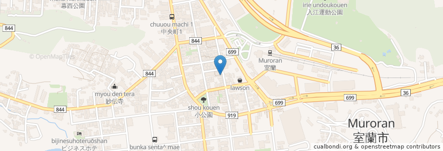 Mapa de ubicacion de 味の大王 en Japonya, 北海道, 胆振総合振興局, 室蘭市.