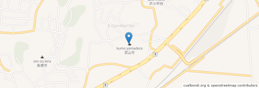 Mapa de ubicacion de 雲山寺 en Япония, Мияги, 仙台市, 宮城野区.