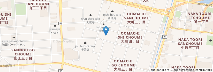 Mapa de ubicacion de 長松寺 en 日本, 秋田県, 秋田市.