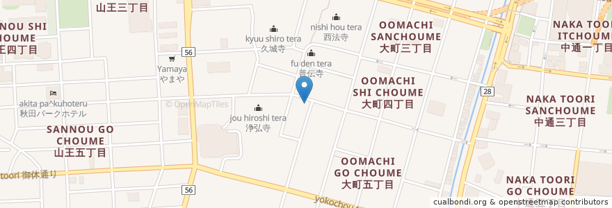 Mapa de ubicacion de 源通寺 en Japonya, 秋田県, 秋田市.