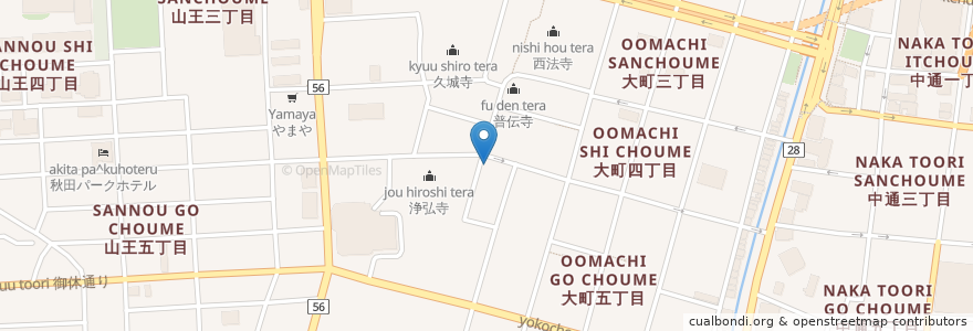 Mapa de ubicacion de 西敬寺 en 日本, 秋田県, 秋田市.