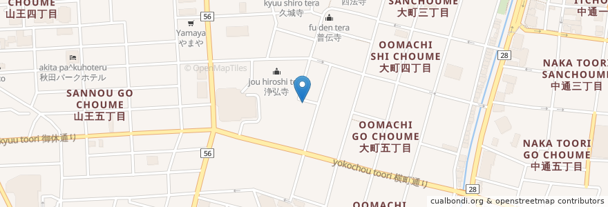Mapa de ubicacion de 正敬寺 en 日本, 秋田県, 秋田市.