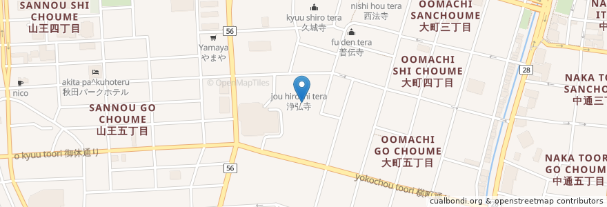 Mapa de ubicacion de 専念寺 en Japan, Präfektur Akita, 秋田市.