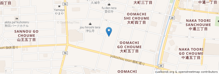 Mapa de ubicacion de 宝性寺 en 日本, 秋田県, 秋田市.
