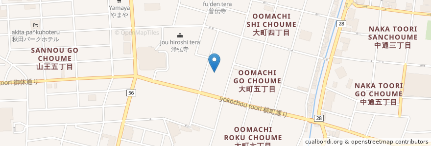 Mapa de ubicacion de 正覚寺 en 日本, 秋田県, 秋田市.