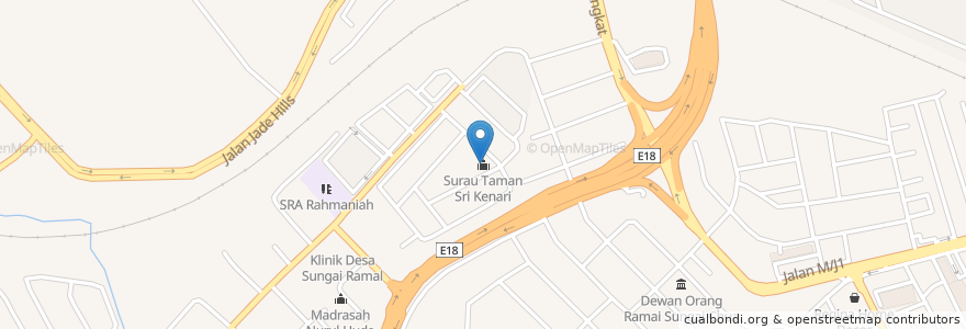 Mapa de ubicacion de Surau Taman Sri Kenari en Malaysia, Selangor, Majlis Perbandaran Kajang.